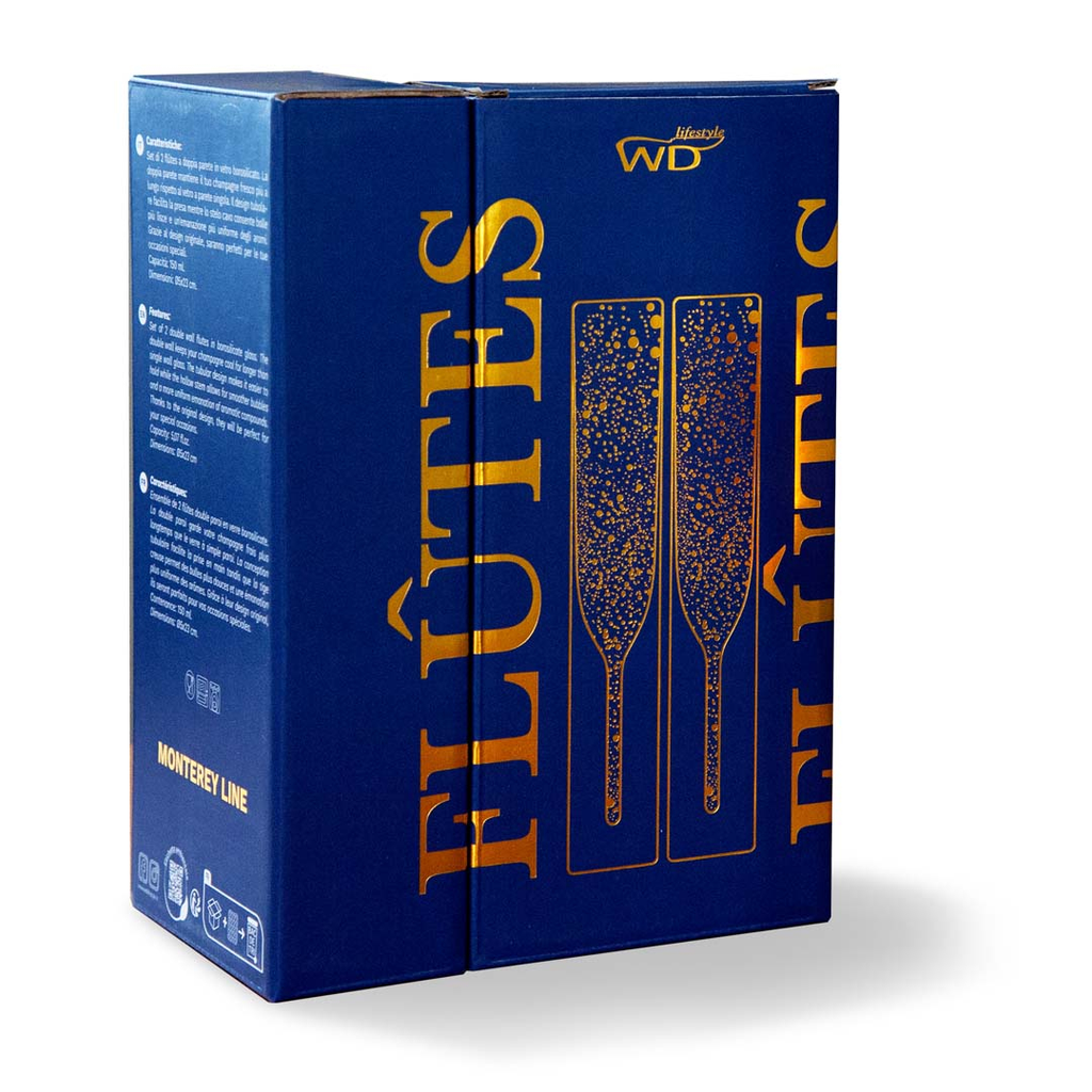 Lot de 2 flûtes à double paroi transparente - WD     