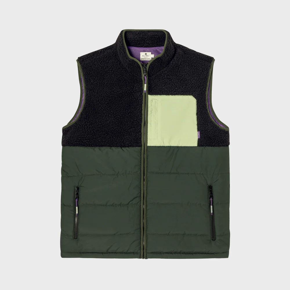 Veste Sherpa sans manche - Billybelt - Noir et Vert