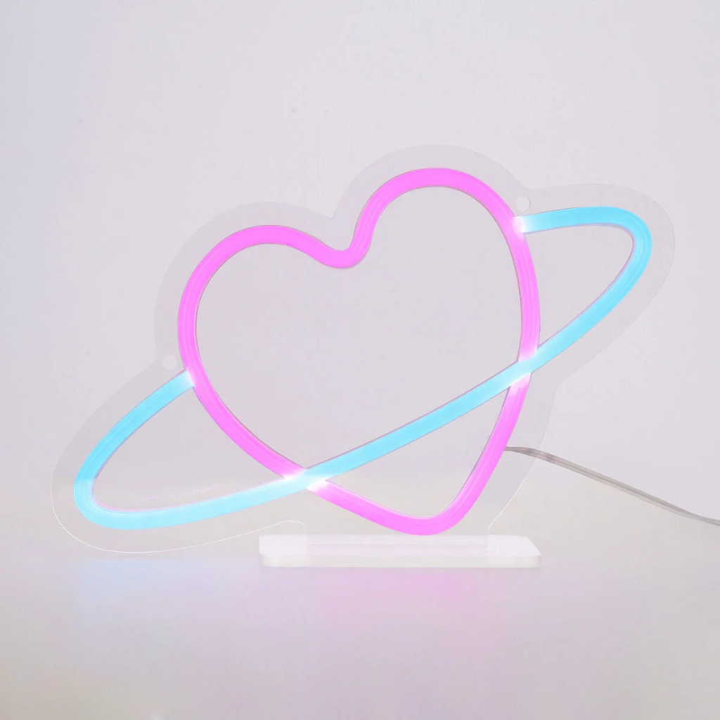 Lampe LED à Effet Néon - Planet Heart - It’s a Sign - LEGAMI