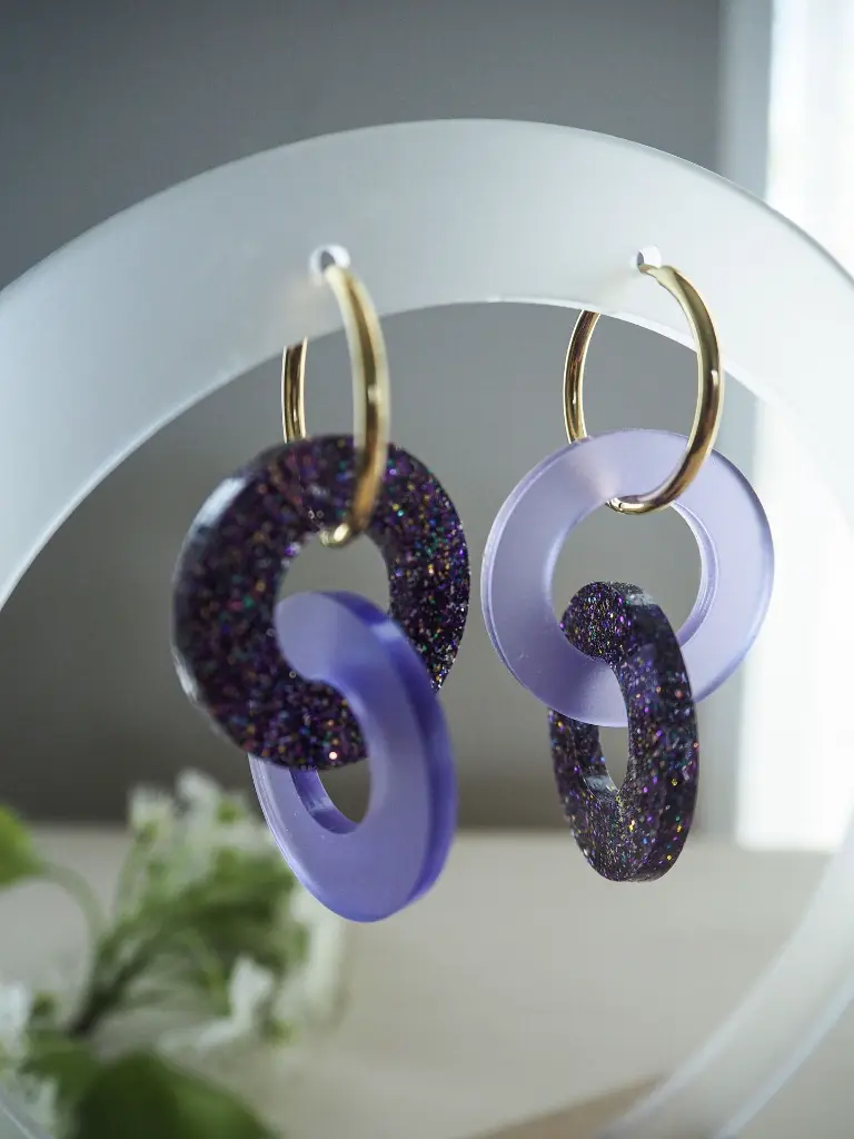 Boucles d'oreilles Éclipse violet  - BABELUTTE   