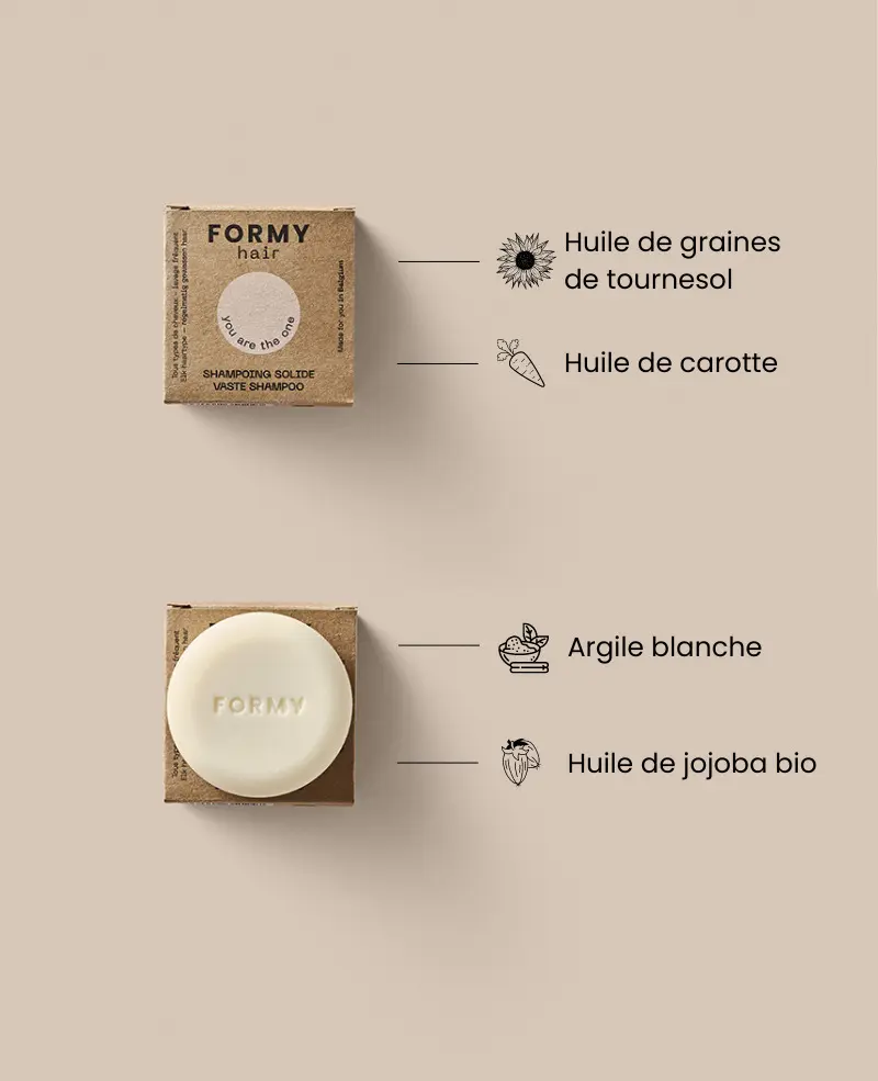 Shampoing solide - 70G -  tous types de cheveux et lavage fréquent - FORMY    