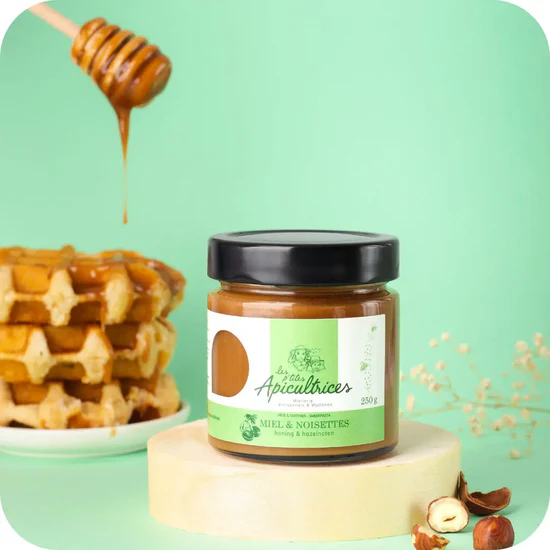 Pâte à tartiner Miel et Noisettes - Les p'tites Apicultrices