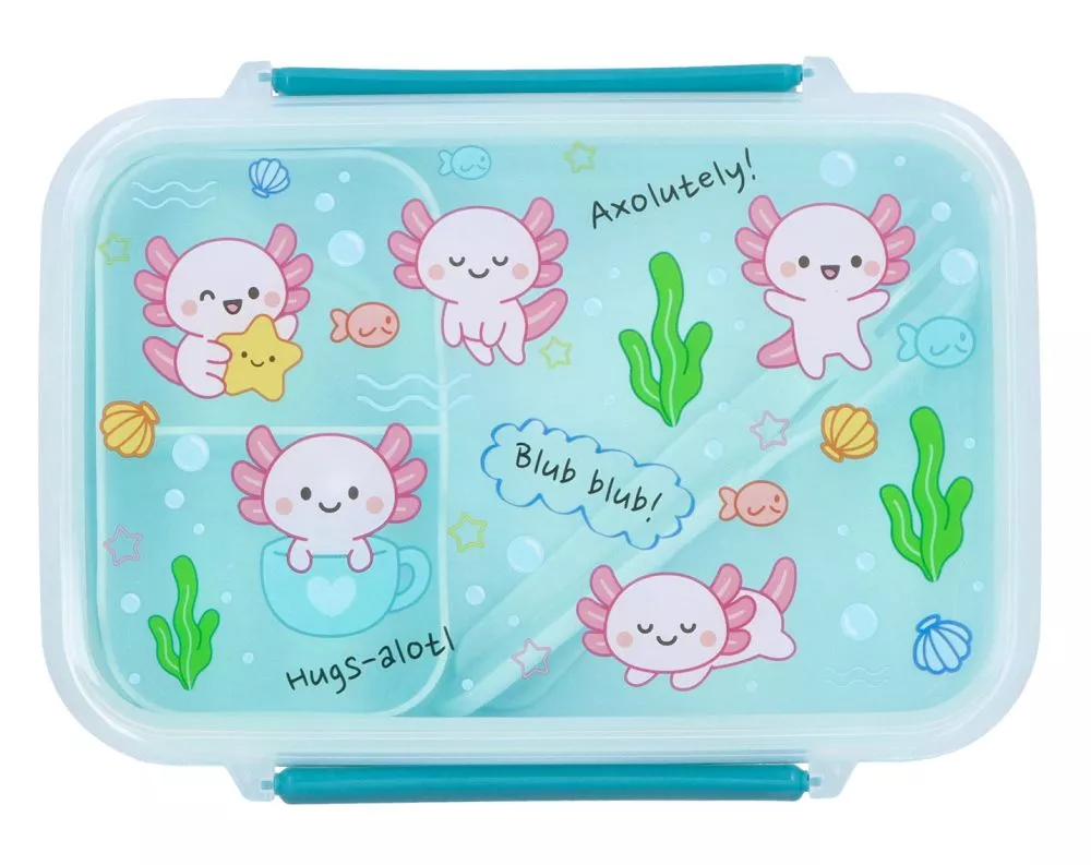 Boîte à lunch avec compartiments et couverts - AXOLOTL