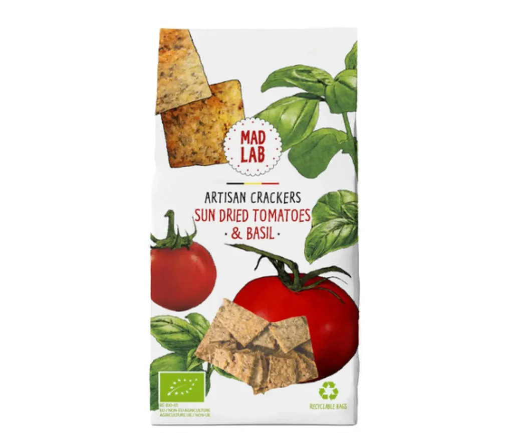 Crackers à la tomate et au basilic - 110g - MadLab
