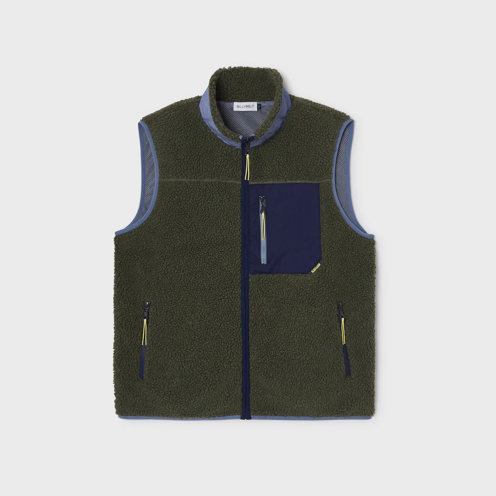 Veste Sherpa sans manche - Billybelt - Kaki et Marine (XXL)