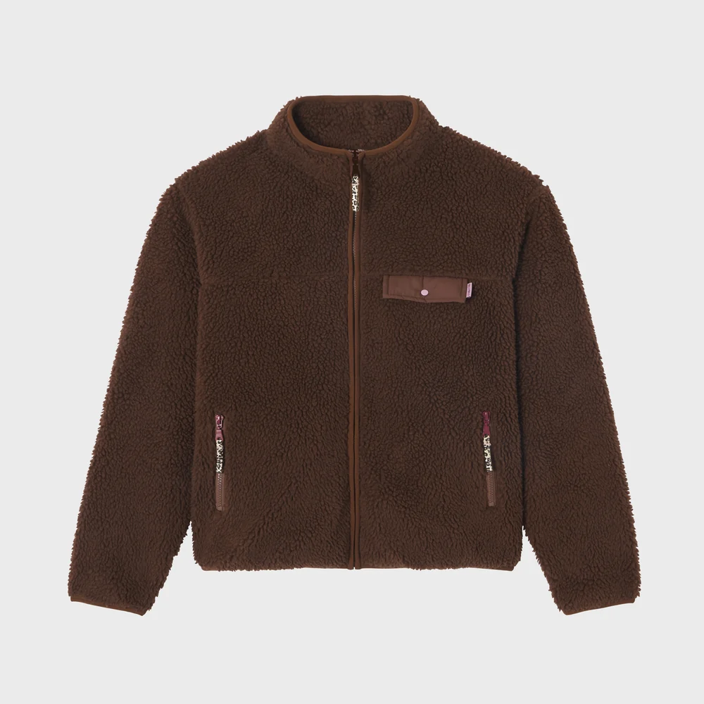 Veste Sherpa femme zippée - Marron - Billybelt