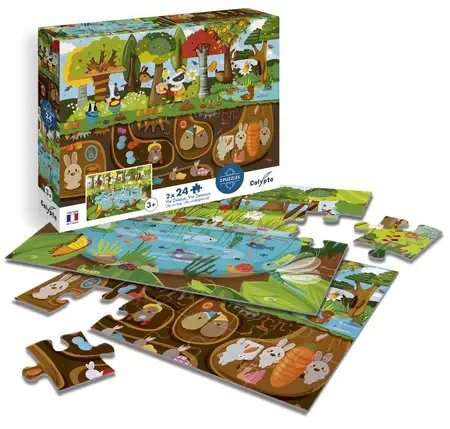 [3373910077040] PUZZLE 2 X 24 PCS - VIE DESSUS VIE DESSOUS