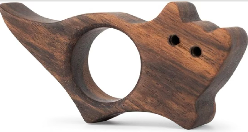 Bague de lecture en bois motif chat