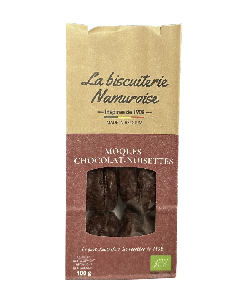 Biscuits Moques Chocolat-Noisettes Bio - 100g - La biscuiterie Namuroise
