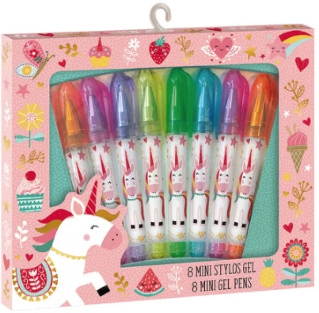 [3700217378608] 8 MINI STYLOS GELS LICORNE