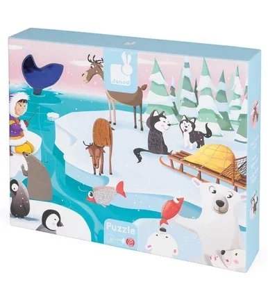 [3700217327736] PUZZLE TACTILE LA VIE SUR LA BANQUISE - 20P