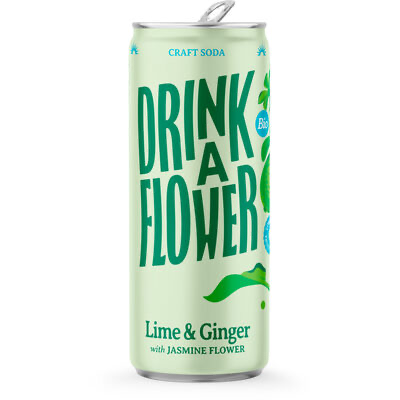 Limonade citron vert et gingembre avec fleur de jasmin - 250ml - Drink a Flower