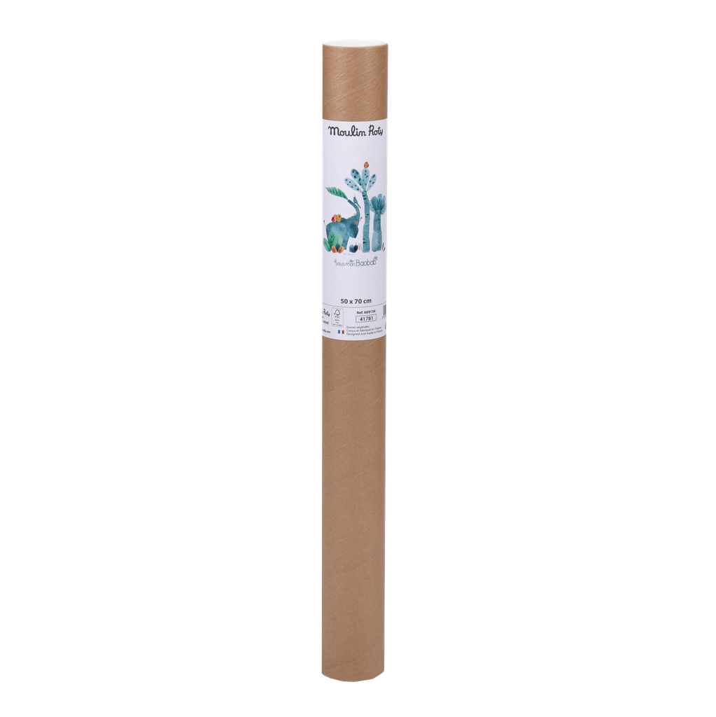 AFFICHE ÉLÉPHANT SOUS MON BAOBA 50X70