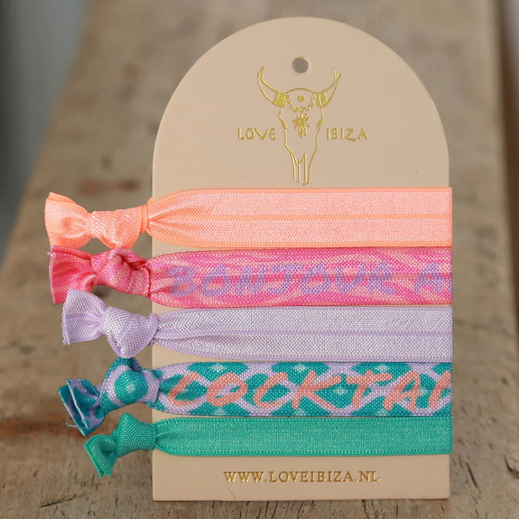 Lot de 4 Bracelet élastique - Love Ibiza