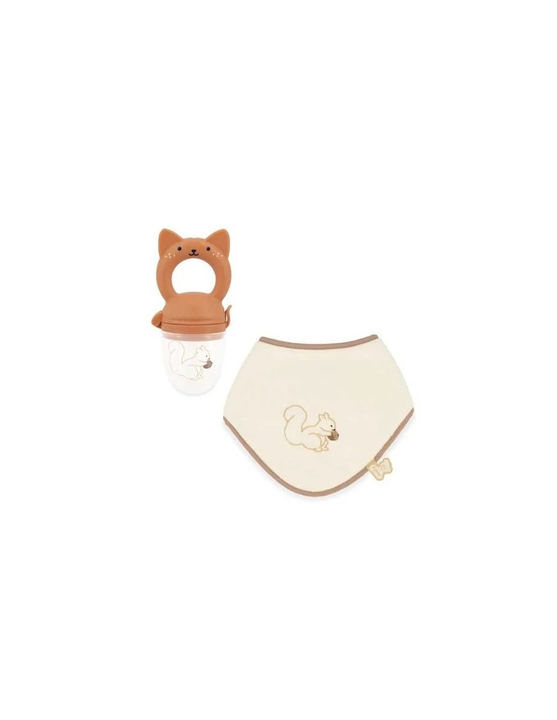 Coffret bavoir et grignoteuse bébé