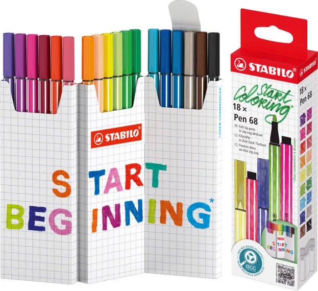 FEUTRES PEN 68 STABILO 18 PIECES