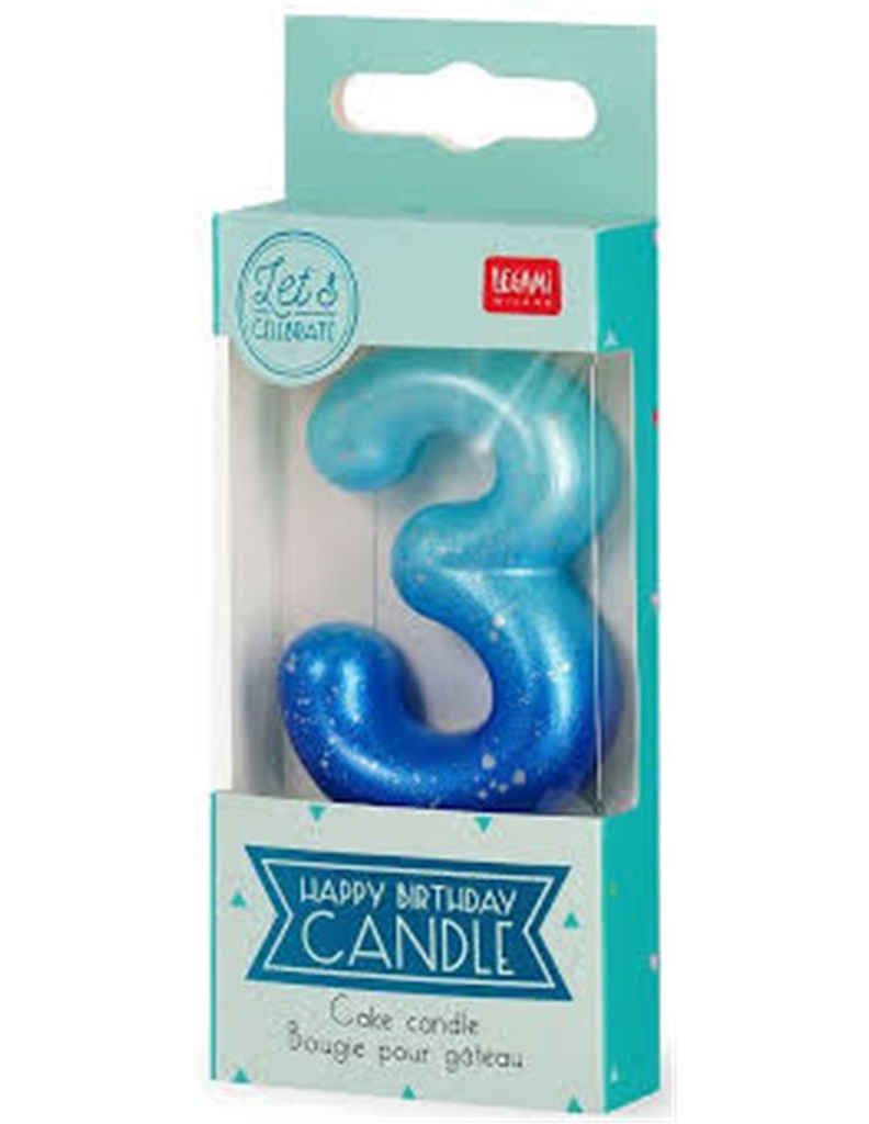 HAPPY BIRTHDAY CANDLE - BLUE - 3