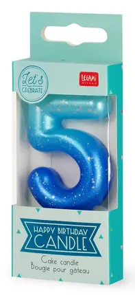HAPPY BIRTHDAY CANDLE - BLUE - 5