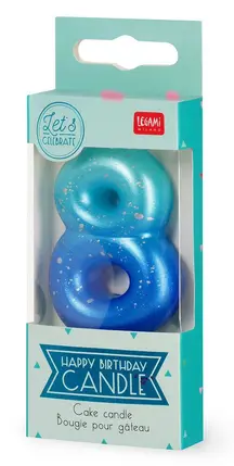 HAPPY BIRTHDAY CANDLE - BLUE - 8