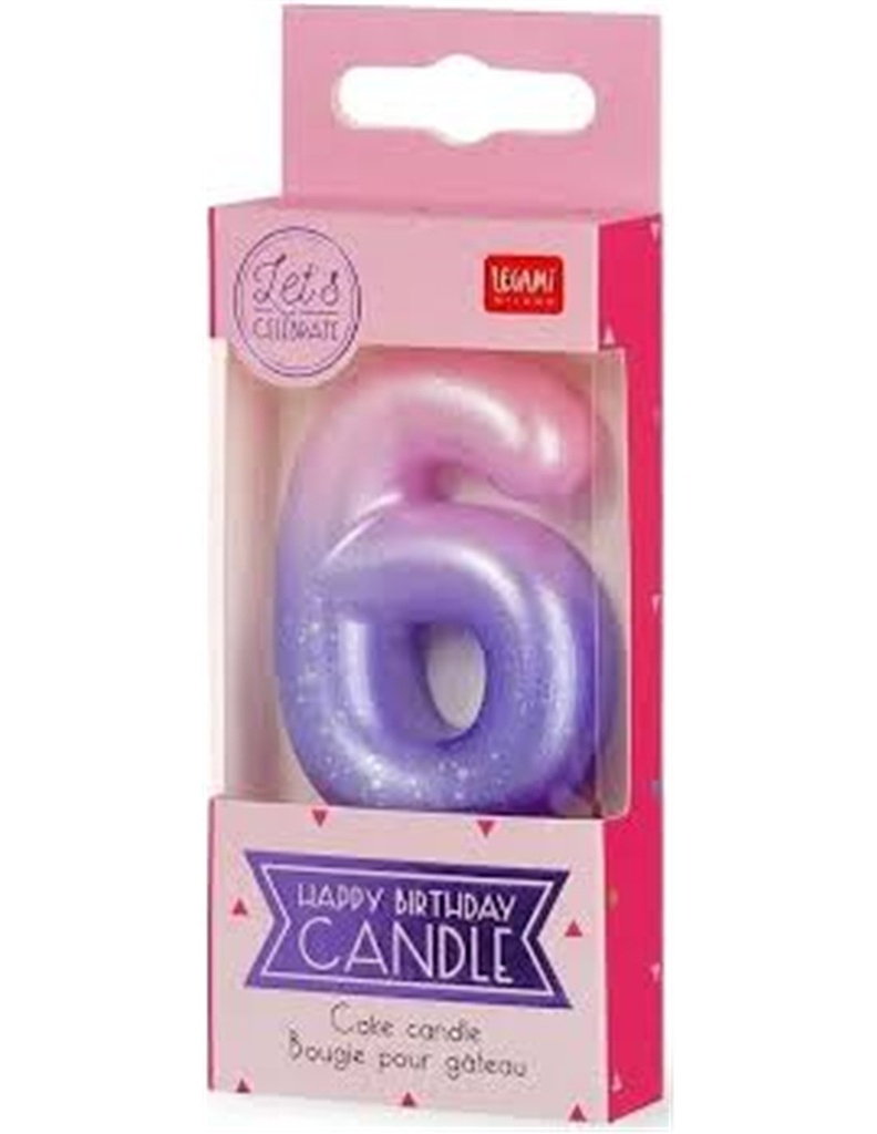HAPPY BIRTHDAY CANDLE - PINK - 6