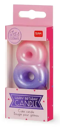 HAPPY BIRTHDAY CANDLE - PINK - 8