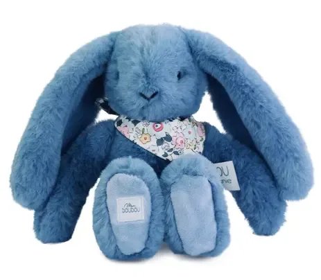 LAPIN FLEURETTE 25CM - BLEU