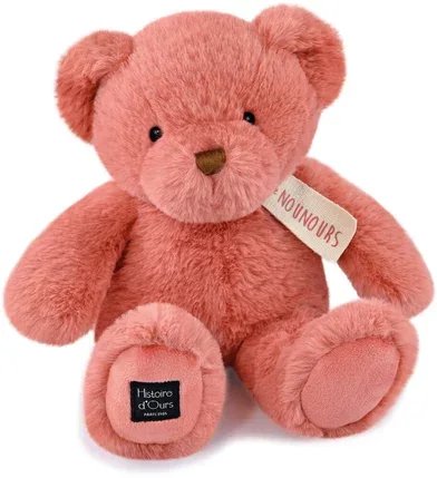 PELUCHE OURS NOUNOURS ROSE PRALINE 28CM