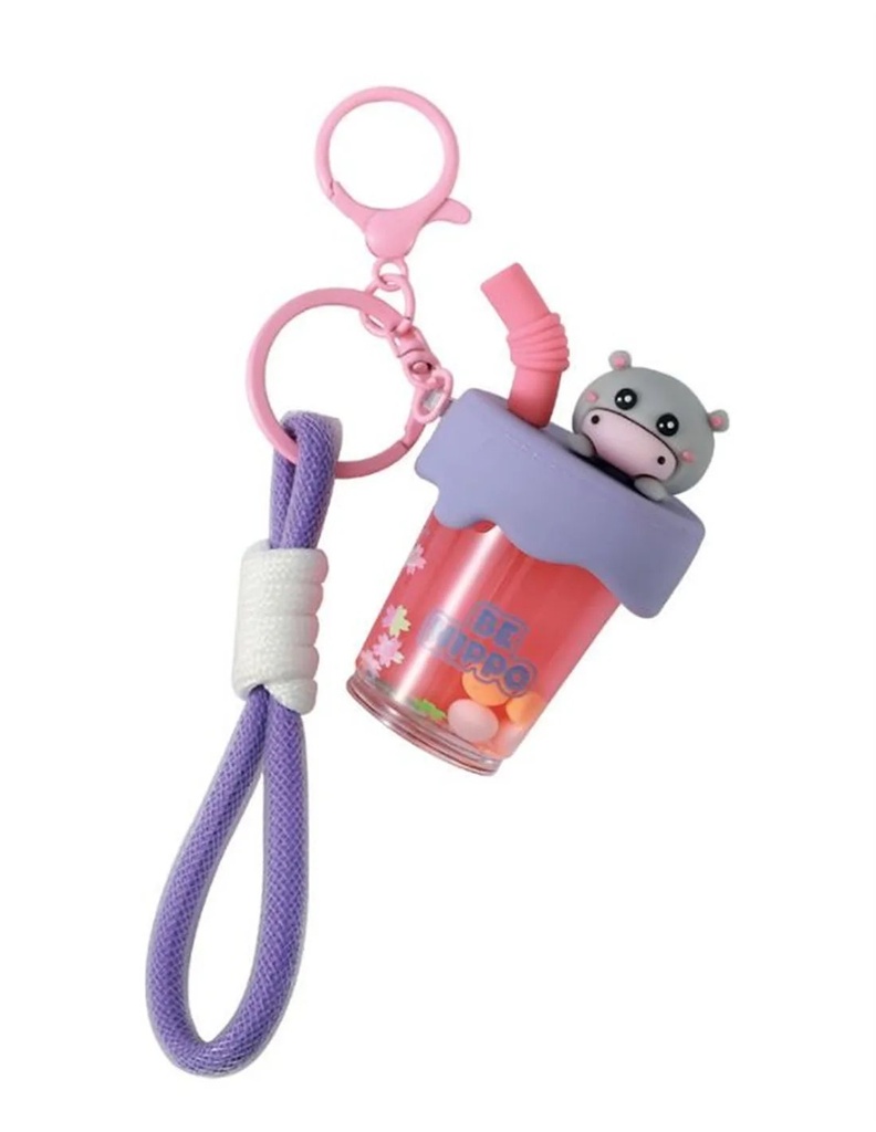 PORTE-CLÉS BUBBLE TEA HIPPO