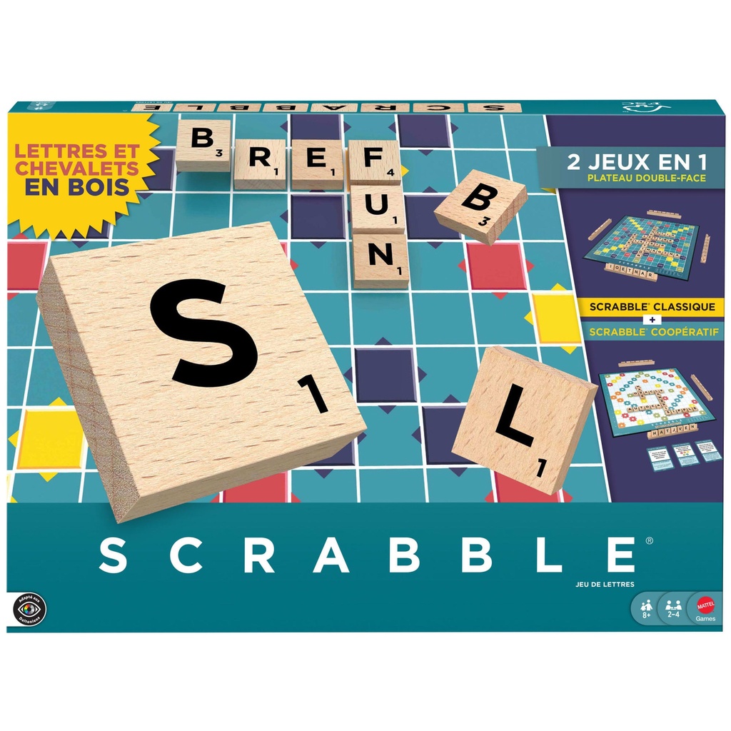 [0194735320981] SCRABBLE 2EN1 LETTRES EN BOIS
