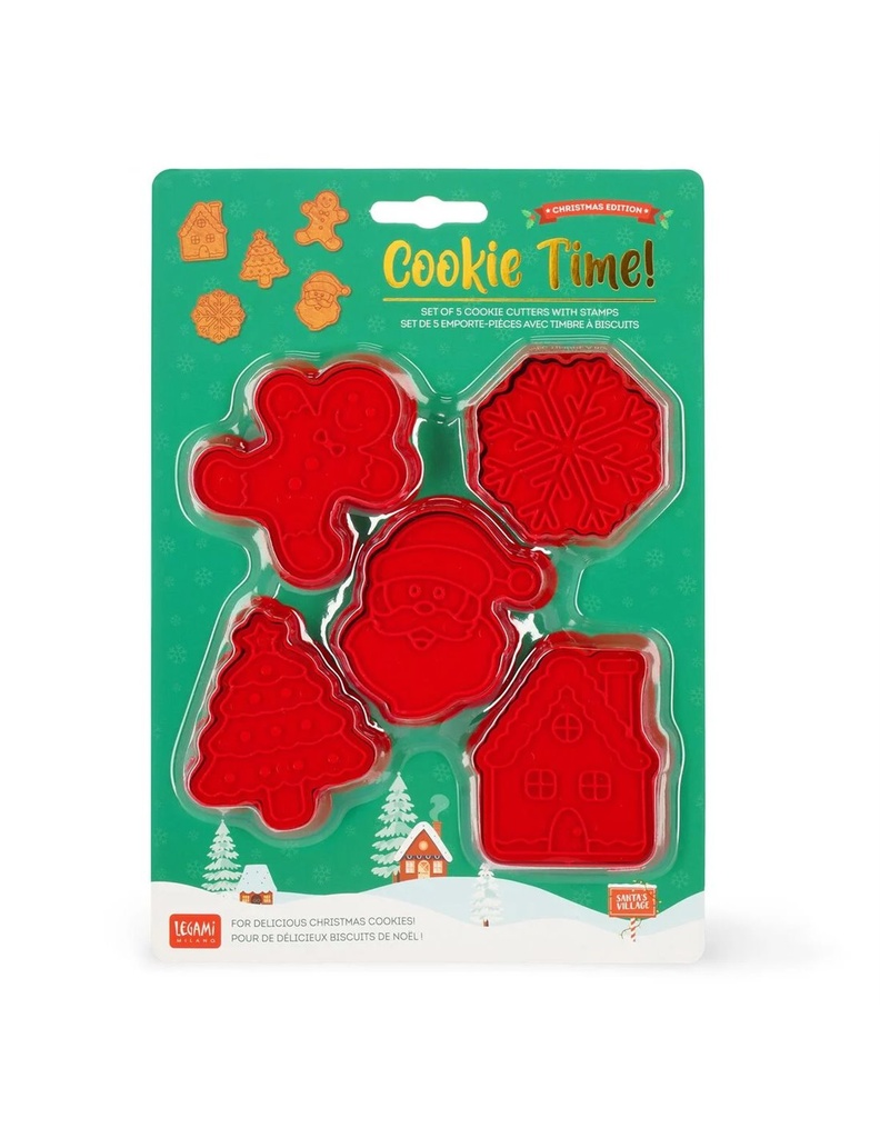 [8052694020019] SET DE 5 EMPORTE-PIÈCES AVEC TIMBRES À BISCUITS