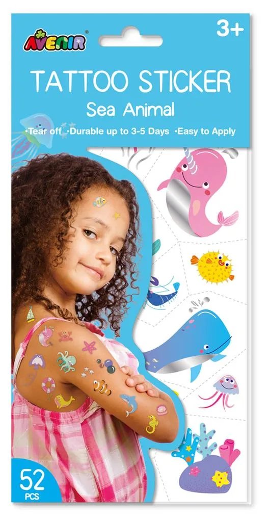 TATTOO STICKER - AVENIR - ANIMAUX MARINS