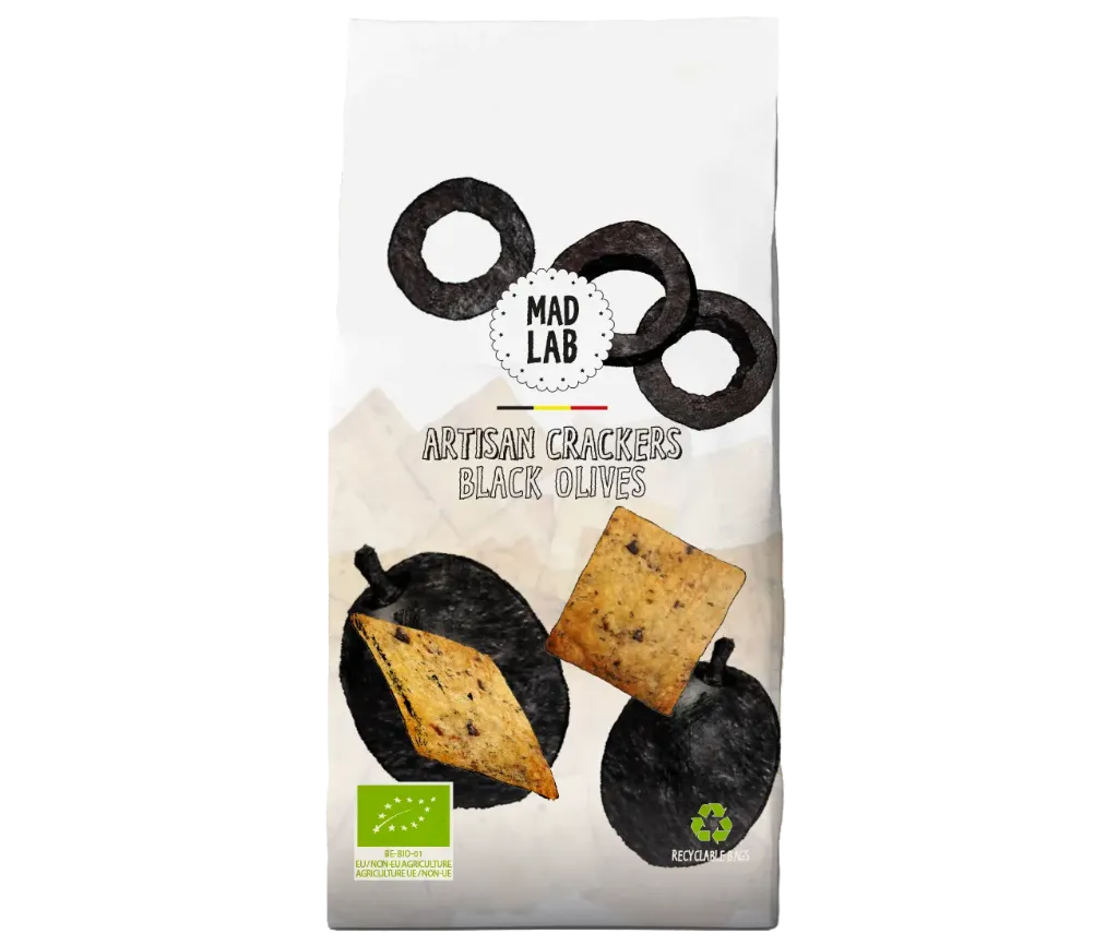 Crackers aux olives noires - 110g - MadLab