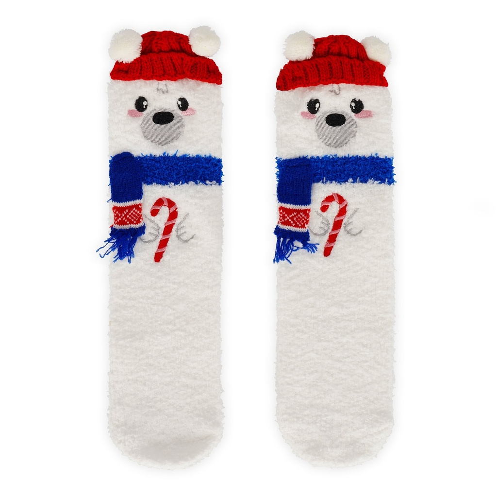 Chaussettes antidérapantes de Noël adulte - Ours polaire