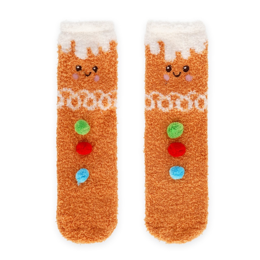 Chaussettes antidérapantes de Noël adulte - Pain d'épices