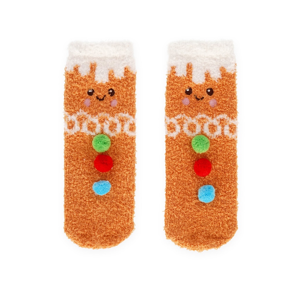Chaussettes antidérapantes de Noël enfant - Pain d'épices