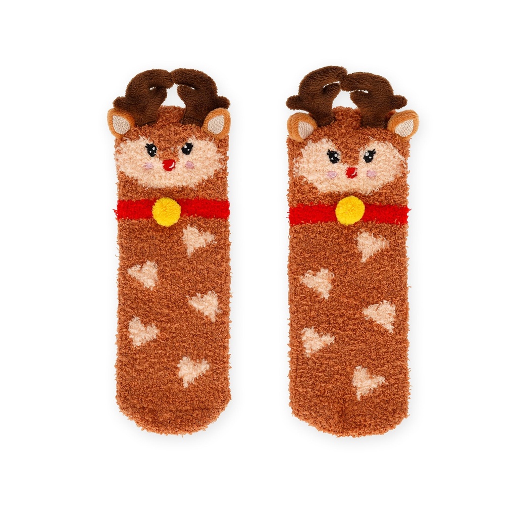 Chaussettes antidérapantes de Noël enfant - Renne