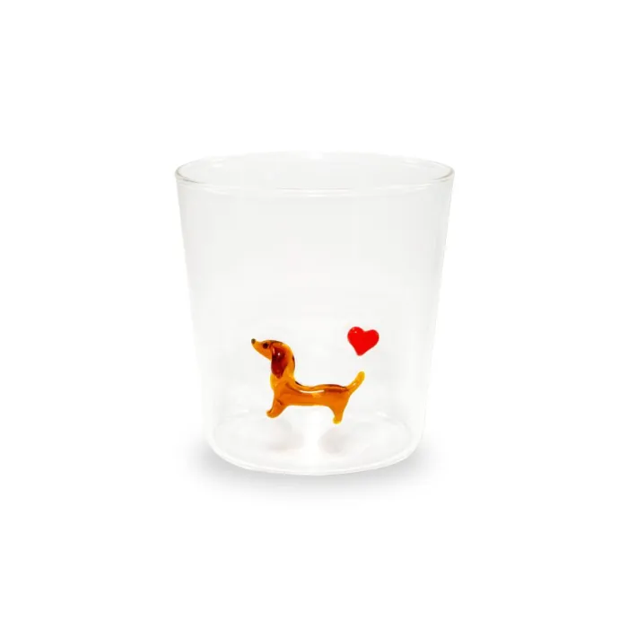 Gobelet en verre avec décor - 250ML  - WD (Teckel)