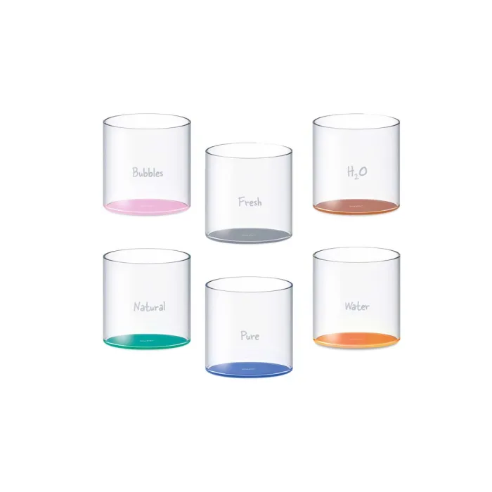 Set de 6 verres colorés en verre borosilicate - Contenance - 250ml - WD