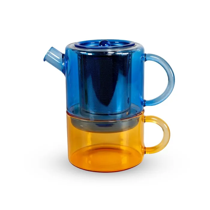 Théière << Tea for one >> - Contenance 400 ml - WD (Bleu/Ambre)