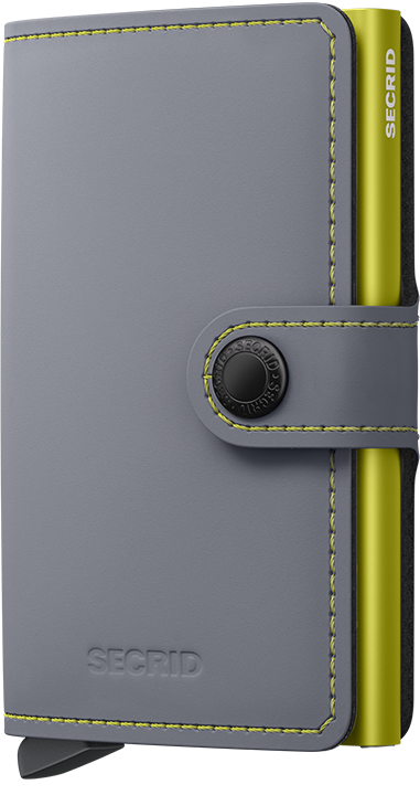 Miniwallet Matte - Grey & Lime - Secrid