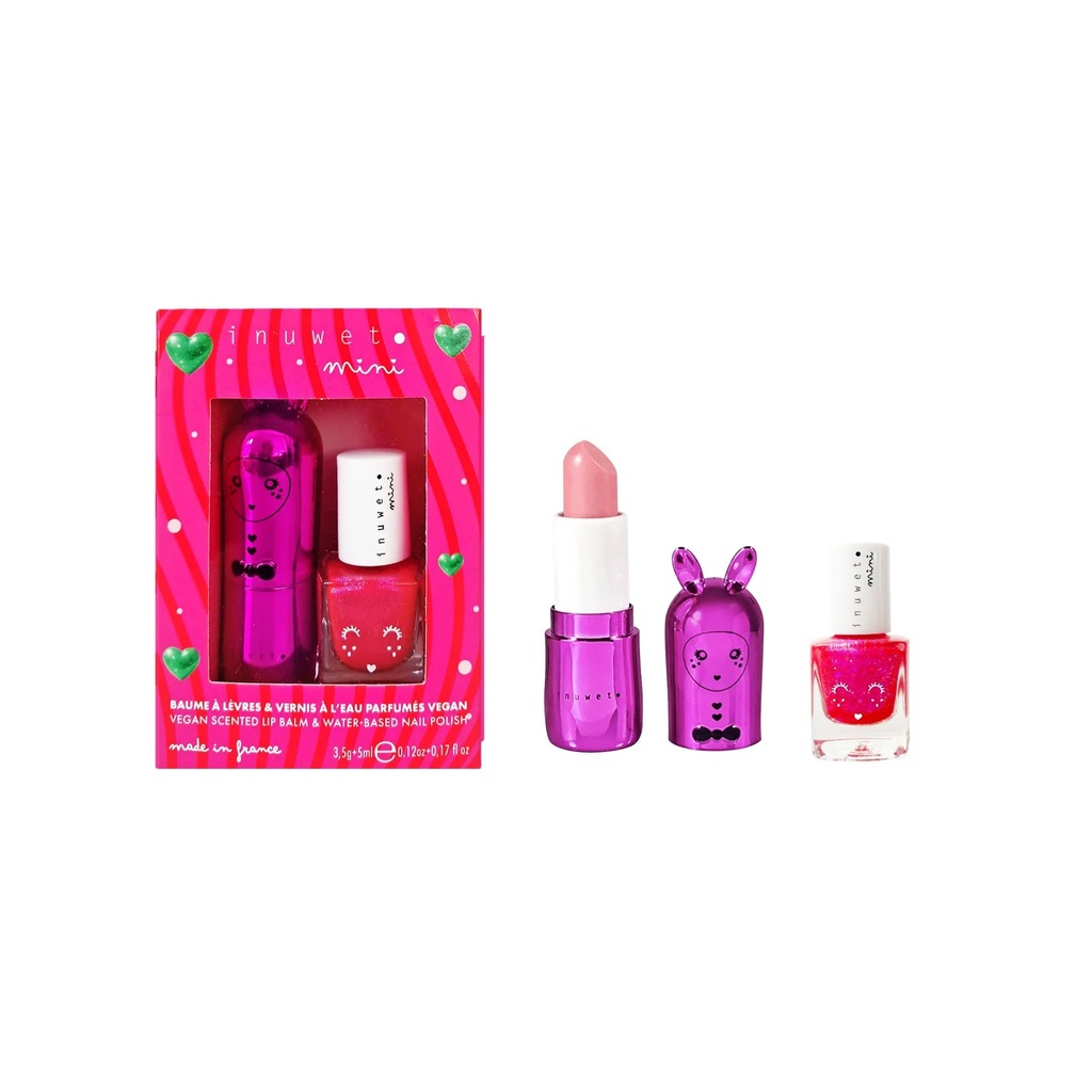 Duo baume à levres + vernis rose