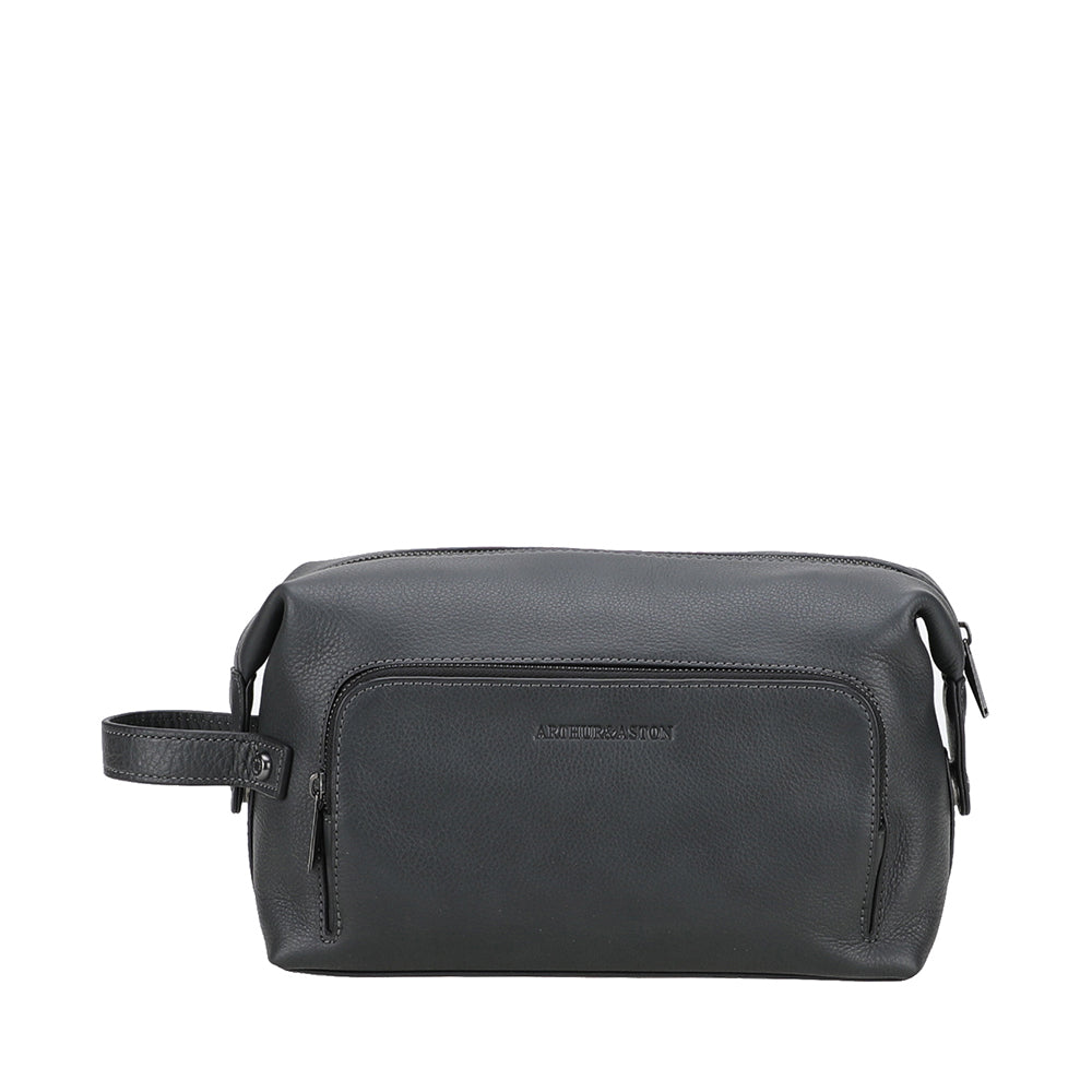 2628-18 Anthracite - Trousse de toilette cuir Nairo - ARTHUR & ASTON