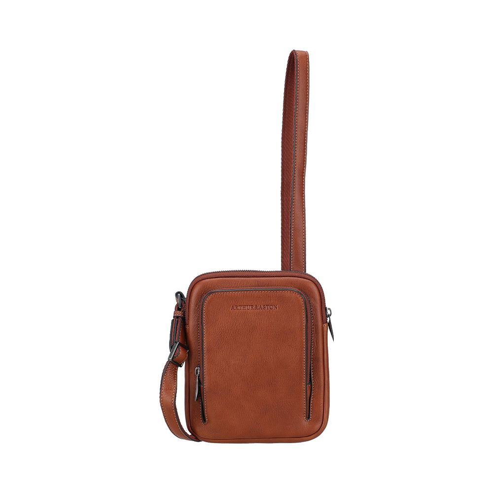 2628-04 Cognac - Body bag Cuir Nairo - ARTHUR & ASTON