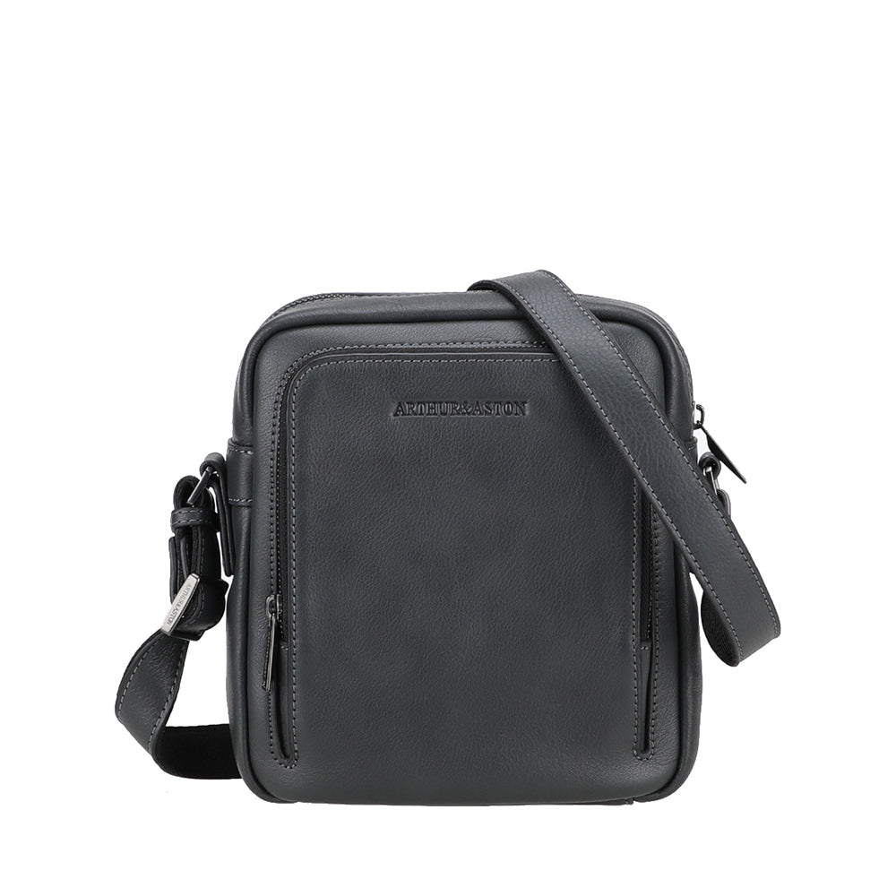 2628-07 Anthracite - Grand sac travers cuir Nairo - ARTHUR & ASTON