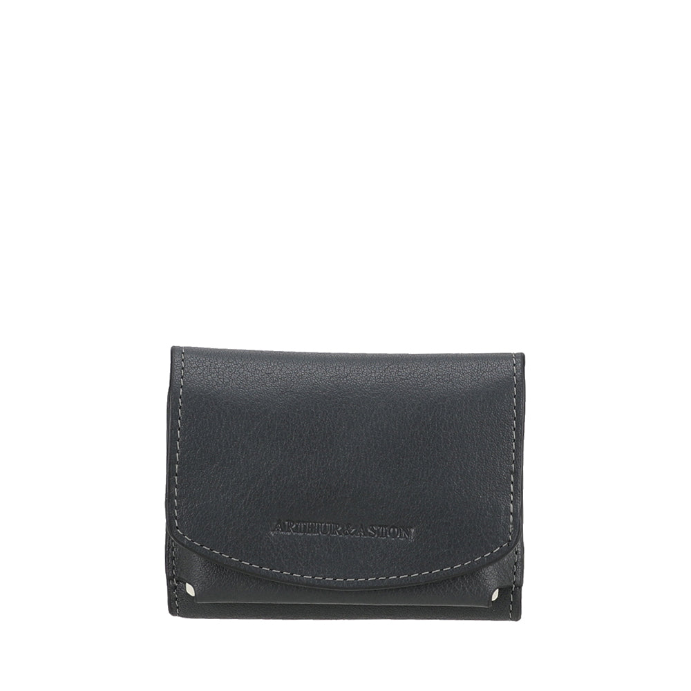 2628-176 Anthracite - Petit porte monnaie à pression cuir Nairo - ARTHUR & ASTON