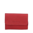 2613-165 Rouge - Petit Porte-monnaie pression Maé en cuir - ARTHUR & ASTON