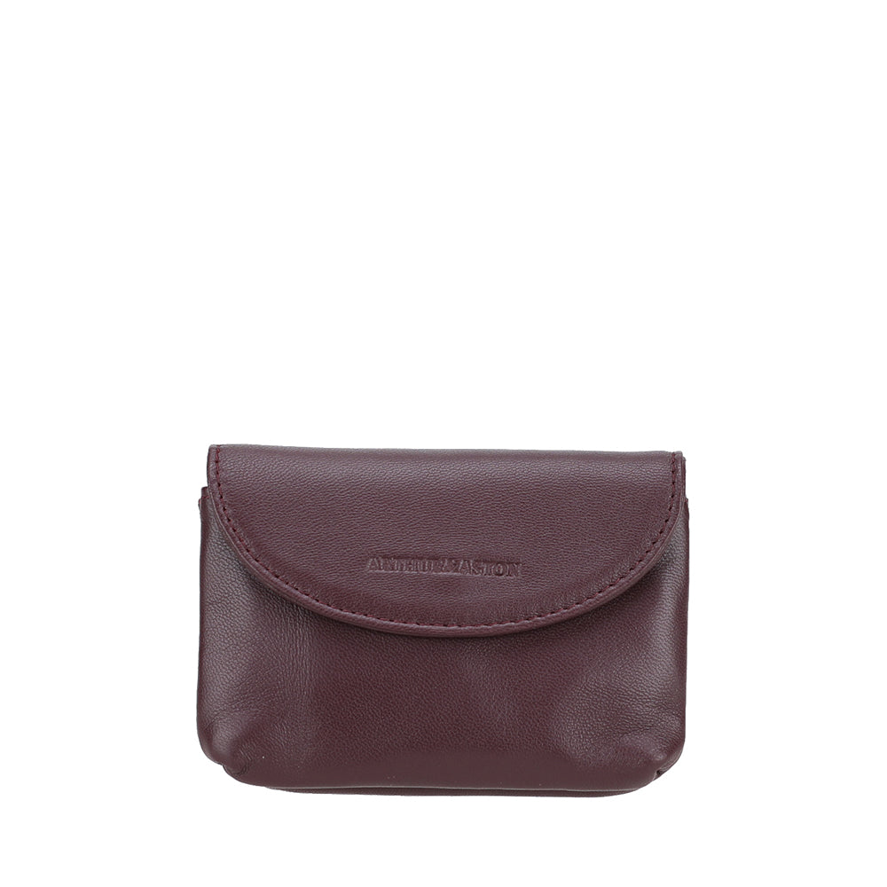 2615-992 Prune - Petit Porte-monnaie Riley cuir - ARTHUR & ASTON