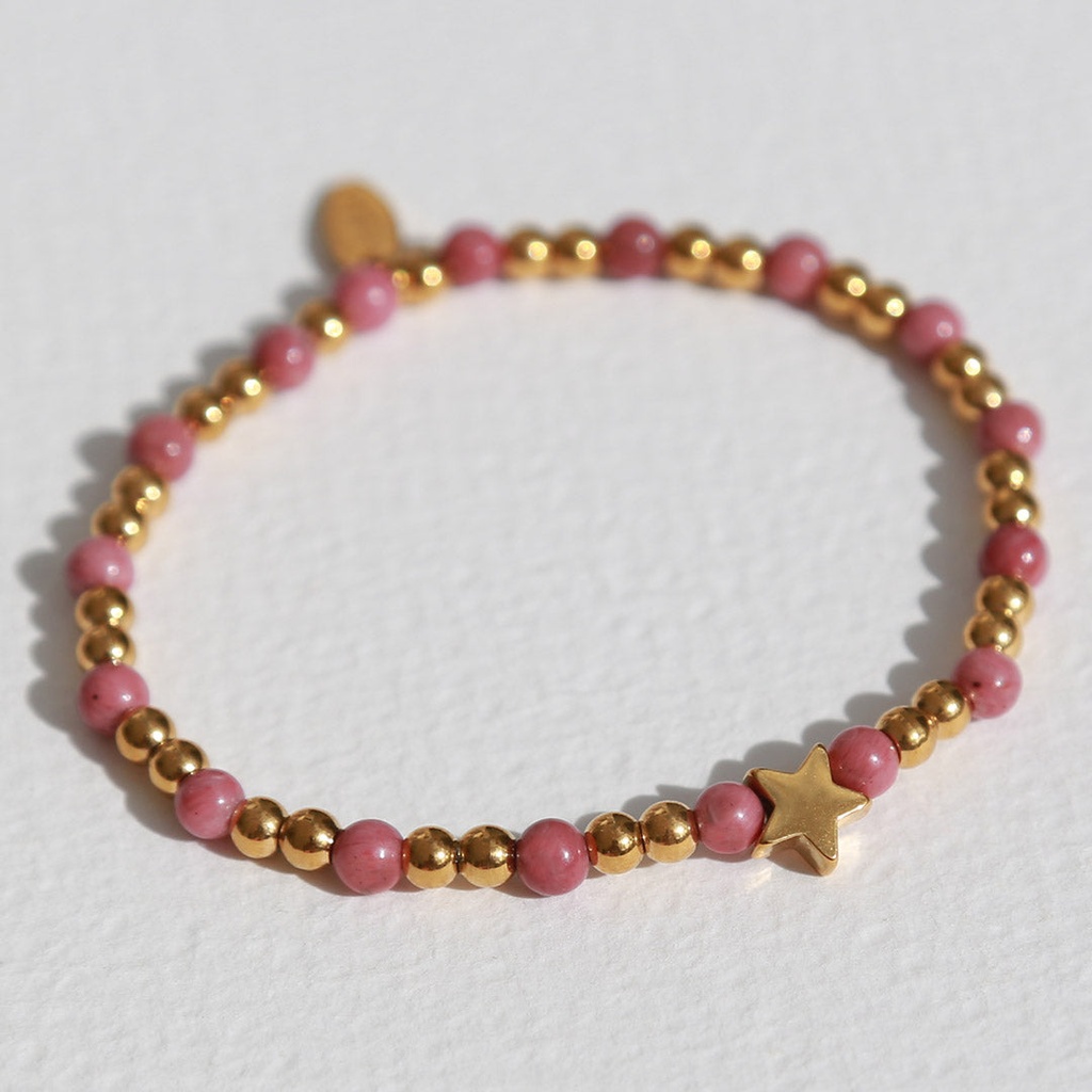 Bracelet Moraira étoile pierre rose - Love Ibiza
