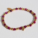Bracelet Moraira étoile pierre cerise - Love Ibiza