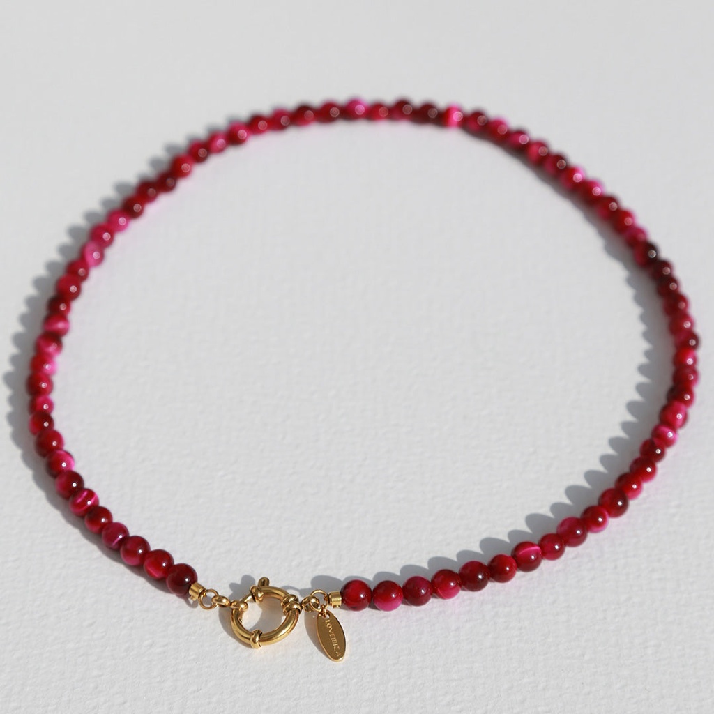 Collier Javea pierre cerise - Love Ibiza